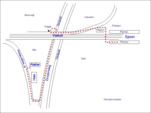 Route vanaf station Ravenstein naar Glass & Art